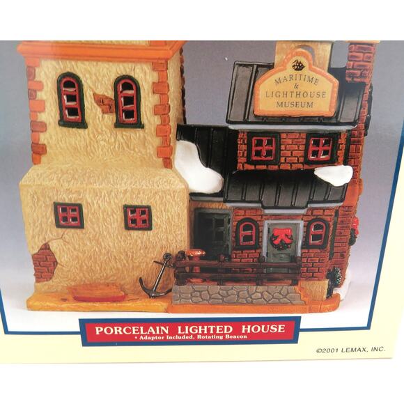 Lemax Maritime & Lighthouse Museum 2001 Porcelain Lighted House Plymouth Corners - Picture 11 of 16